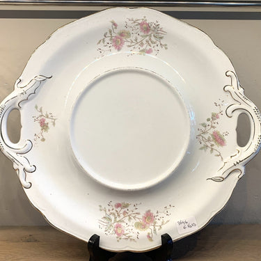 Underplate for terrine - round - Societe Ceramique Maestricht - decoration of small pink flowers