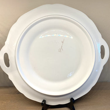 Underplate for terrine - round - Societe Ceramique Maestricht - decoration of small pink flowers