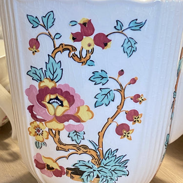 Coffee pot H(?) Keramik - square model - Made in Germany - cream earthenware with flower decoration