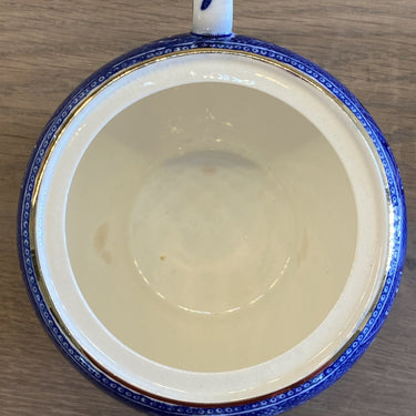 Sugar bowl - Victoria porcelain - decor WILLOW blue with gold-colored lines