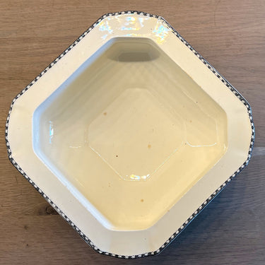 Terrine / Dekschaal vierkant kleiner model - zonder deksel - Societe Ceramique Maestricht - serie LANDSCHAP zwart / wit