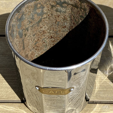Voorraadbpot / Voorraadbus van metaal - Made in Belgium - opschrift CAFÉ