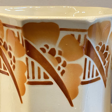 Lampetset - 5-delig - ongemerkt - onderglazuur spuitdecor uit de Art Deco periode