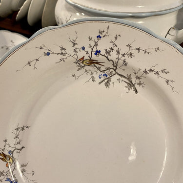 Bowl / large plate - round - scalloped edge - Petrus Regout - decor VOGELZANG