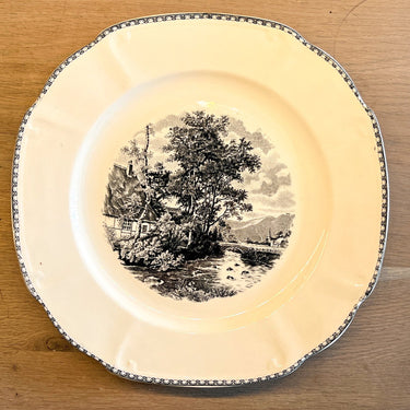 Bord / Schaal groot vierkant model - Societe Ceramique Maestricht - décor LANDSCHAP zwart / wit