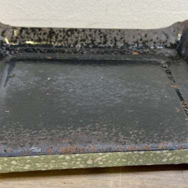 Pan coaster - green speckled enamel