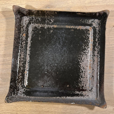 Pan coaster - green speckled enamel