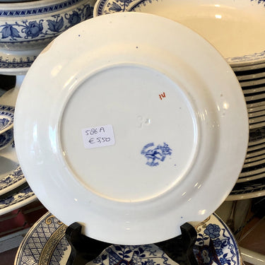 Ontbijtbordje - Société Céramique - décor SADO - blauw met luster