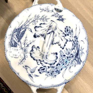 Terrine / soup tureen / tureen - on foot - Minton &amp; Co - MONA blue decor