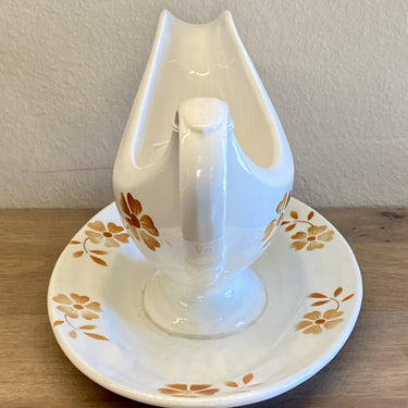 Gravy boat / saucer - on fixed base - Annaburg - decor 915