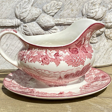 Gravy boat / saucière - Woods Ware - Wood &amp; Sons - Enoch Woods - decor ENGLISH SCENERY red
