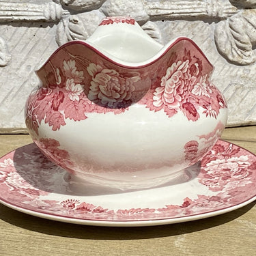Gravy boat / saucière - Woods Ware - Wood &amp; Sons - Enoch Woods - decor ENGLISH SCENERY red