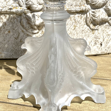Candlestick - glass - Val Saint Lambert (Val St. Lambert) - partly frosted, partly clear glass