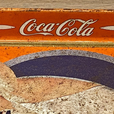 Tablett - rechteckig - COCA-COLA - Bild einer sitzenden Dame