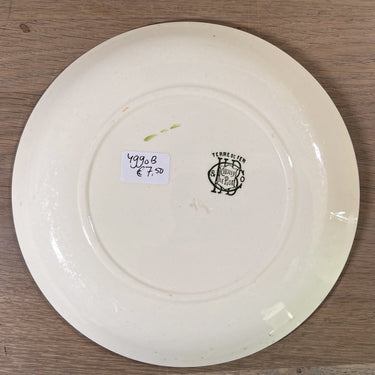Decorative plate / Dessert plate - HB &amp; Cie Choisy le Roi Terre de Fer - décor La Vie Militaire No. 2