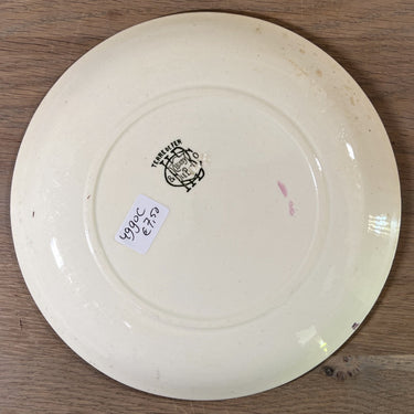 Decorative plate / Dessert plate - HB &amp; Cie Choisy le Roi Terre de Fer - décor La Vie Militaire No. 3