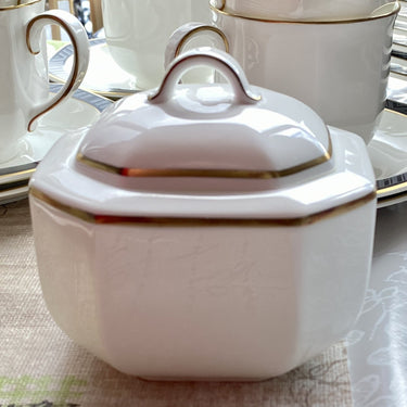 Sugar bowl Villeroy &amp; Boch - black/white decor BLACK PEARL by Heinrich