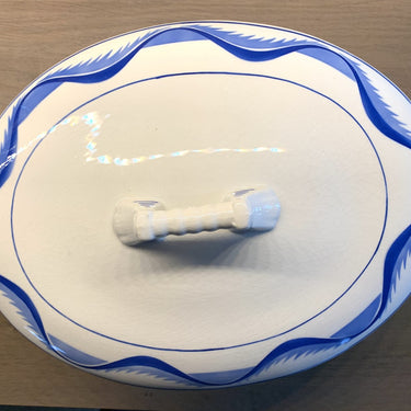 Suppenterrine - oval - Boch - PHILO Dekor (helles und dunkles blaues Girlandendekor)