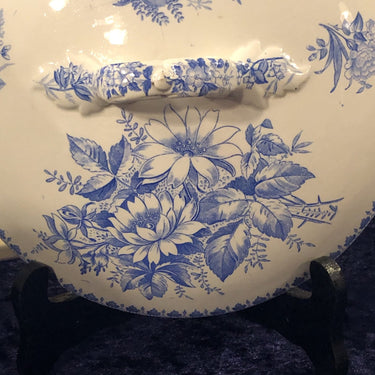Deksel van een terrine - Société Céramique Maestricht - décor CILLA blauw