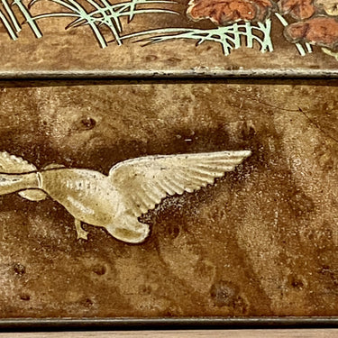 Dose - rechteckiges unteres Modell - Biscuits Le Paon - Bild von Gänsen