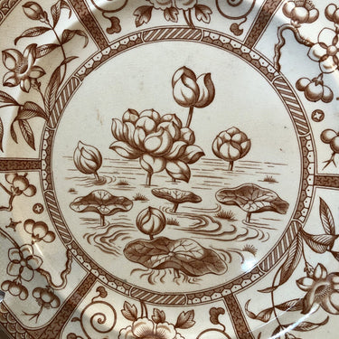 Dinner plate - G &amp; W Late Mayers (Gildea &amp; Walker) - decor JAPAN brown