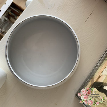 Large spittoon - sputum container - 2-piece - Gebrüder Bing Nürnberg (marked with GBN) - enamel