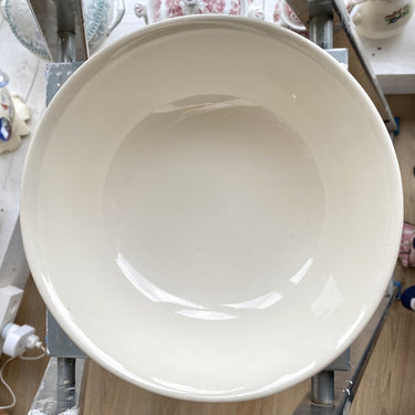 Kartoffelschüssel / Salatschüssel – Petrus Regout – Dekor 325 Art Deco – grün mit braun