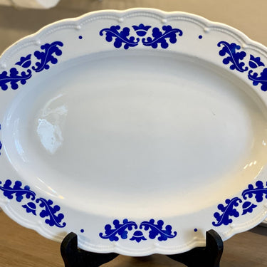Waage - oval - Boch - Form FESTIVAL - Dekor CORONATION blau (EICHENBLATT)