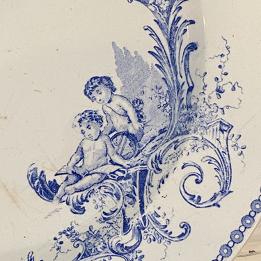 Schaal rond groot J.V. & Cie (Vieillard) - decor TRIANON blauw