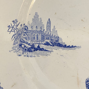 Schaal rond groot J.V. & Cie (Vieillard) - decor TRIANON blauw