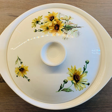 Ovenschaal kleiner model - Boch (maar niet gemerkt) - décor MARGUERITES / MARGRIETEN