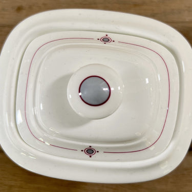 Sugar bowl - with lid - Villeroy & Boch/Heinrich - porcelain dinnerware made between 1980 and 2005 - ARAGON decor in stylized red/pink