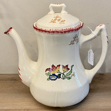 Coffee pot / cafetière - Longwy - decor MARSEILLE - décoré a la main