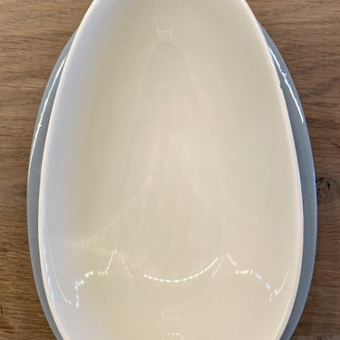 Gravy boat / saucer - egg-shaped - Petrus Regout - grey-blue