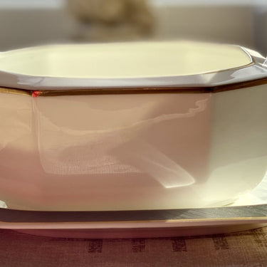 Gravy boat 2-piece Villeroy &amp; Boch - black/white decor BLACK PEARL by Heinrich