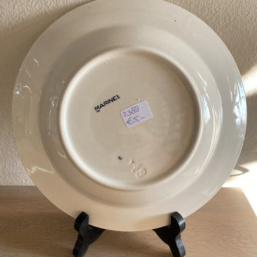 Deep plate – Petrus Regout – decor MARINES grey-blue