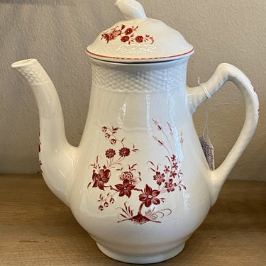 Coffee pot - Manufacture Royale de la Louvière Boch Belgium - decor POURPRE DE TOURNAY / ROUGE DE TOURNAI
