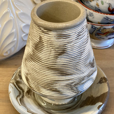 Pyrogène / Streichholzanzünder aus Porzellan - Mouzin Lecat Nimy - grau / braun / hellblau marmoriert