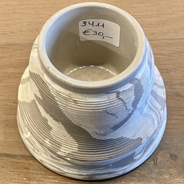 Pyrogène / Streichholzanzünder aus Porzellan - Mouzin Lecat Nimy - grau / braun / hellblau marmoriert