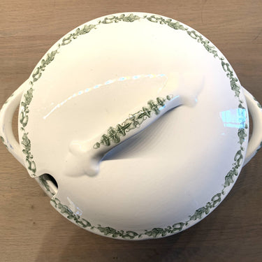 Terrine / soepterrine - Societe Ceramique Maestricht - décor GLAND groen