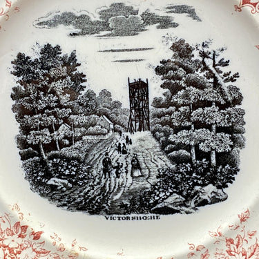 Dessertbordje / bordje - maker onbekend - décor in zwart / wit VICTORSHOEHE