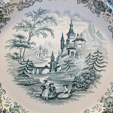 Wall plate / breakfast plate - W. Smith - decor SELECT VIEWS green