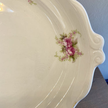 Bread bowl - with ears - Petrus Regout - decor DOUBLE ROSE / DOUBLE ROSE / 085 D -model BOUDEWIJN