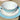 Tasse und Untertasse - St. Amandinoise - Poreylor - mintgrün und weiß - mit goldfarbenem Rand