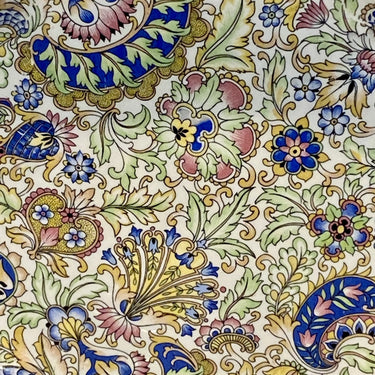 Aschenbecher / Kerzenhalter - Boch Keralux - Dekor aus Chintz mit blau/grün/rosa/gelben Blumen