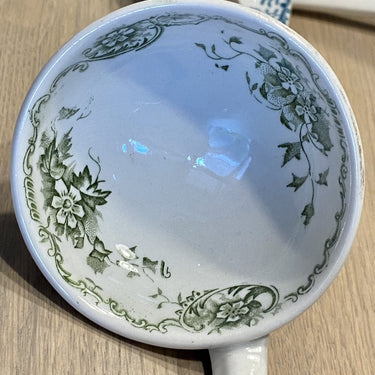 Sauslepel - ongemerkt - décor groen Art Nouveau