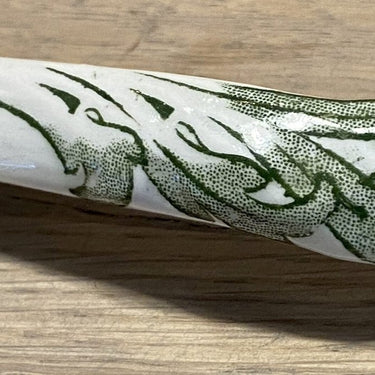 Sauslepel - ongemerkt - décor groen Art Nouveau