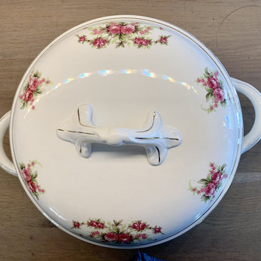 Deckeldose / Terrine groß - Modell mit Doppelrose - Boch