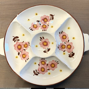 Compartment tray / Snack tray - Schramberg - decor HANOI? with pink flowers