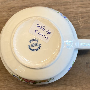 Milchkännchen cremeweiß - Mosa - ca. 1960er Jahre - Dekor 8449 aus rosa Rose mit buntem Blumenbouquet